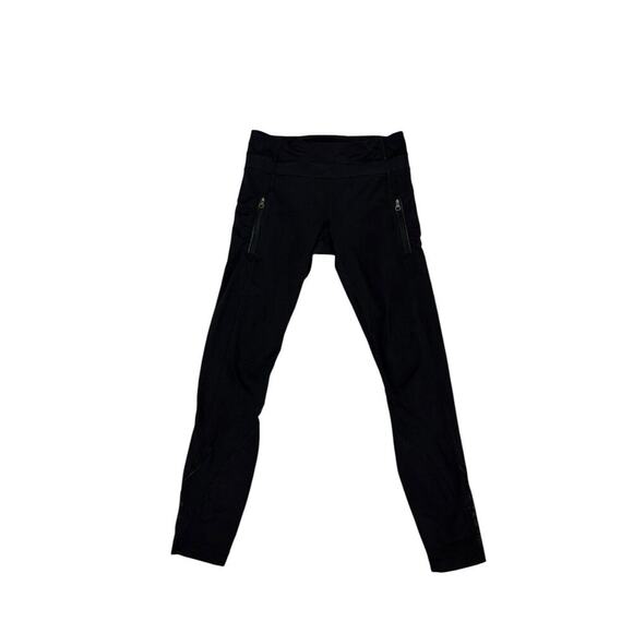 Lululemon Inspire Leggings Womens Size 6 Black Mesh Leg Yoga Athletic Leisure - Picture 6 of 15